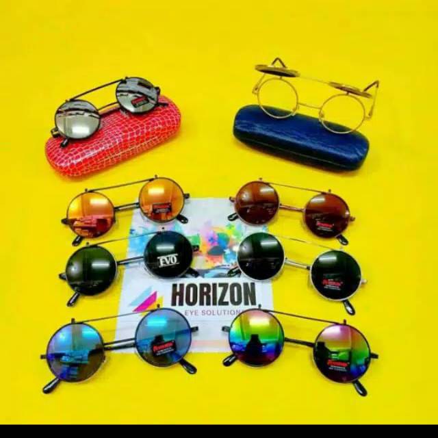 Kacamata boboho clip on/kacamata bulat boboho buka tutup