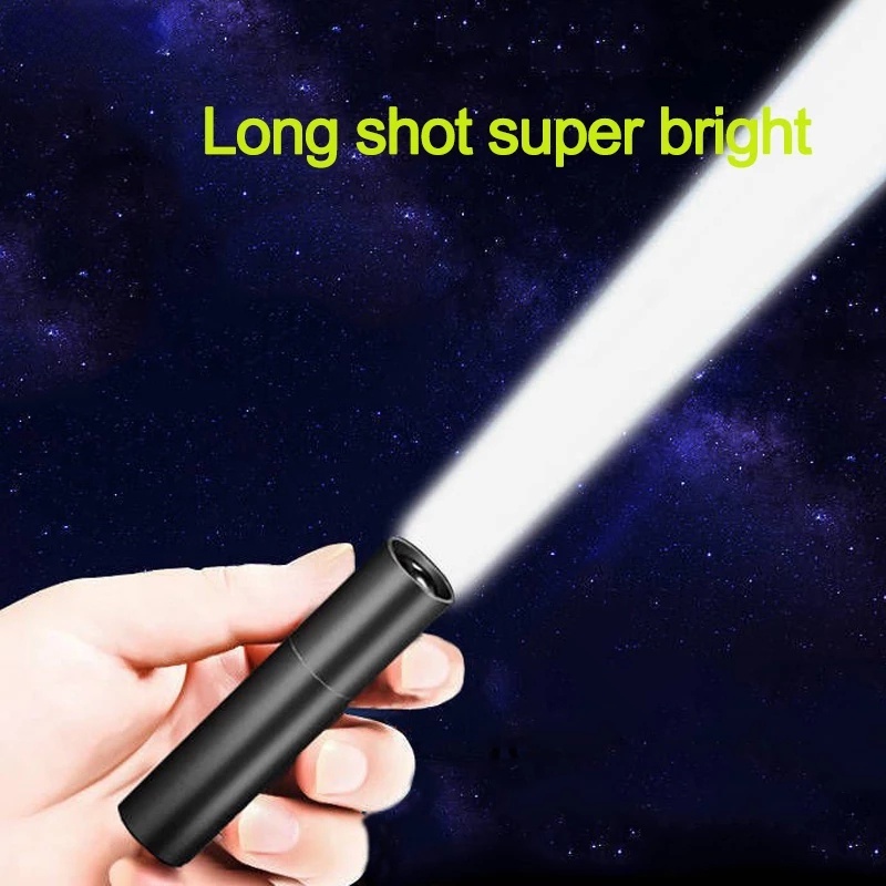 Lampu Senter Led Mini Portable Anti Air 3 Mode Zoom Teleskopis Usb Rechargeable Untuk Camping / Hiking