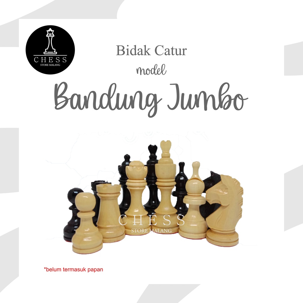 Bidak Catur Kayu Model Bandung Jumbo