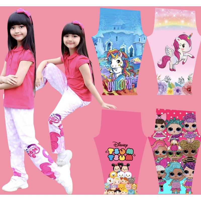 legging printing karakter lucu , legging anak premium , legging anak perempuan