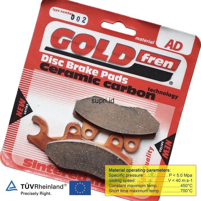 Kampas Rem Belakang ATV AEON Crossland 400 2x4 4x4 GOLDfren 002