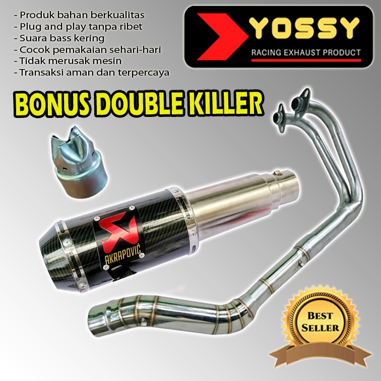 (Bonus db killer) Knalpot Racing Akrapovic GP M1 carbon untuk Ninja 250 R Fi RR mono R25 CBR 250RR