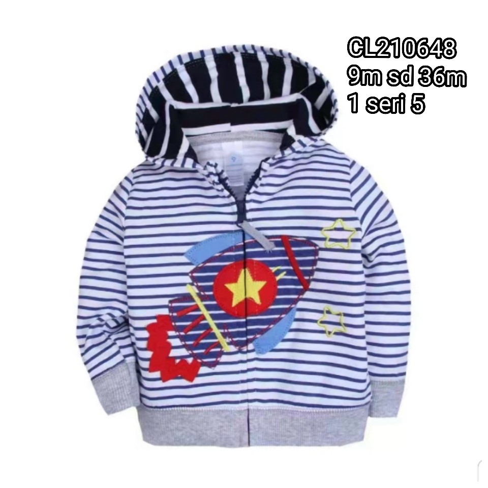 Jaket bayi cowok/Jaket baby cowo / jaket anak laki motif terbaru catell love usia 9M-3T