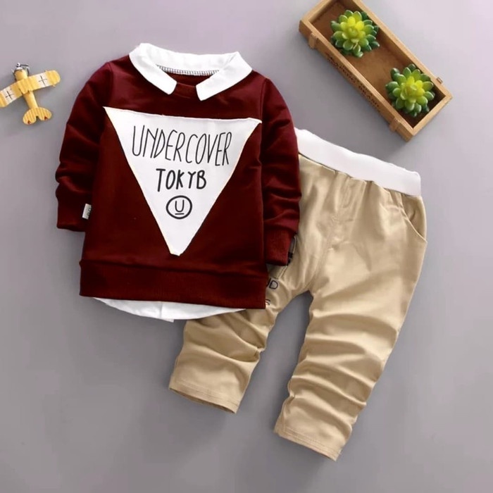 KD ST CACA KS baju anak laki-laki Setelan baju anak umur 3 4 5 tahun pesta anak cowok lucu Lebaran/t