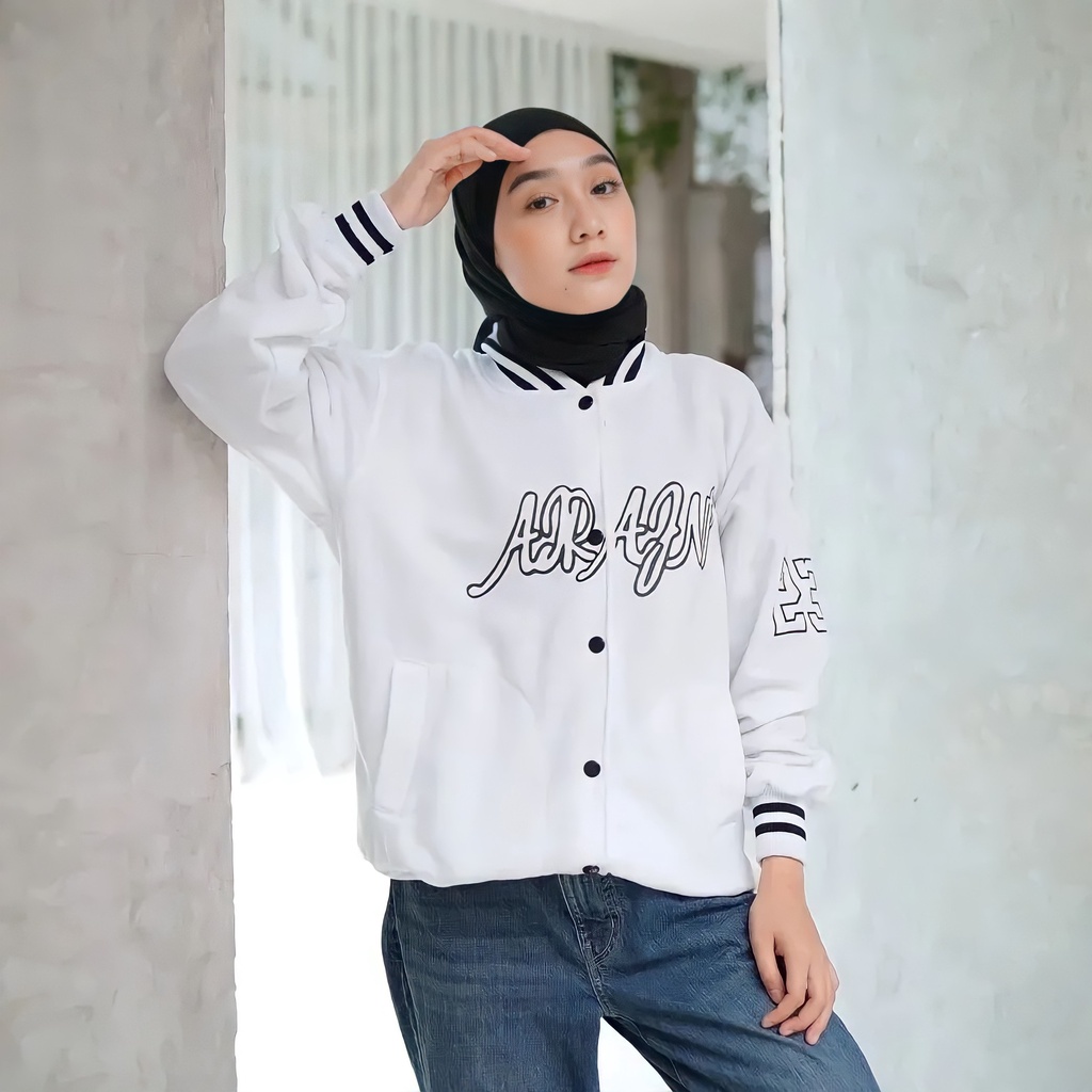 JAKET BASEBALL ARAJNP Jacket Sweater Hoodie Varsity Oversize Korea Wanita Perempuan Cewek Cowok Pria