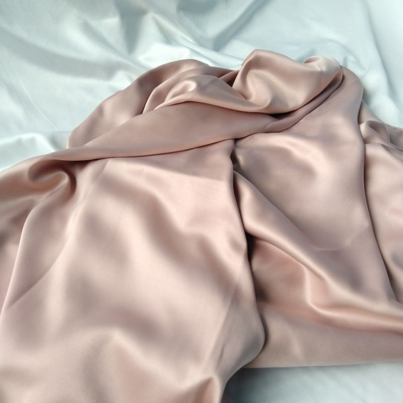 Rok Lilit Polos Satin Silk Premium Wrap skirt  Free ring-Nude