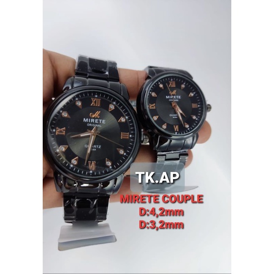 JAM MIRETE COUPLE CEWEK & COWOK RANTAI HITAM