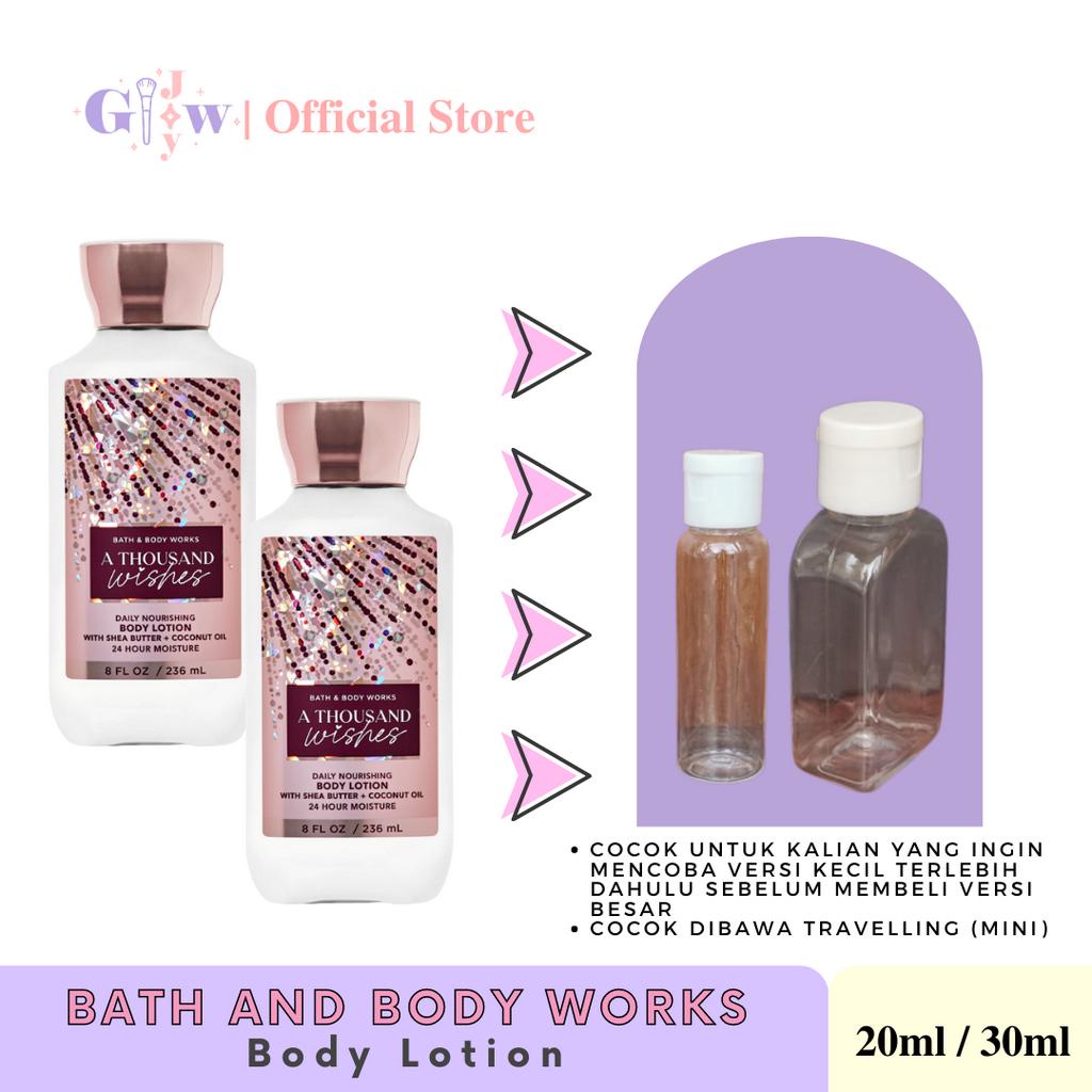 [SHARE IN JAR] BATH AND BODY WORKS - A THOUSAND WISHES body lotion | daily nourishing with sea butter + coconut oil 24 hour moisture perawatan kecantikan tubuh badan body cream butter mencerahkan original asli ori murah termurah pelembab botol bottle bbw