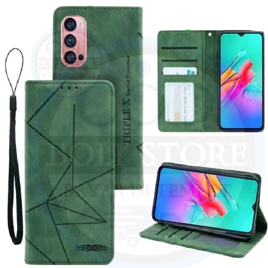 CASE HP OPPO RENO 4 Flip Case Flip Motif Dompet Casing HP Flip Motif Wallet Leather OPPO RENO 4
