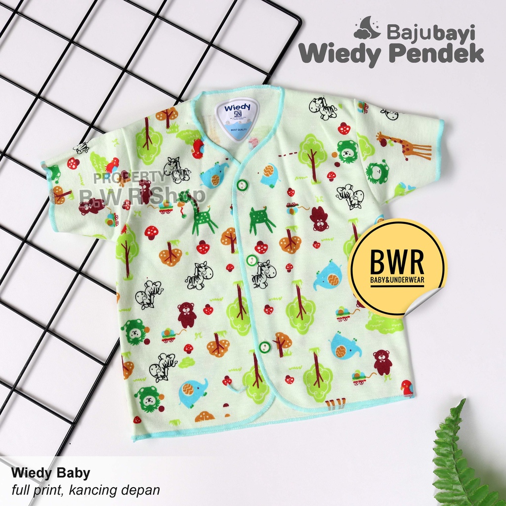 [ 3pc ] Baju Wiedy PENDEK WARNA Motif Jungle / Baju Bayi Newborn 0-6 Bulan Kancing | Bwr
