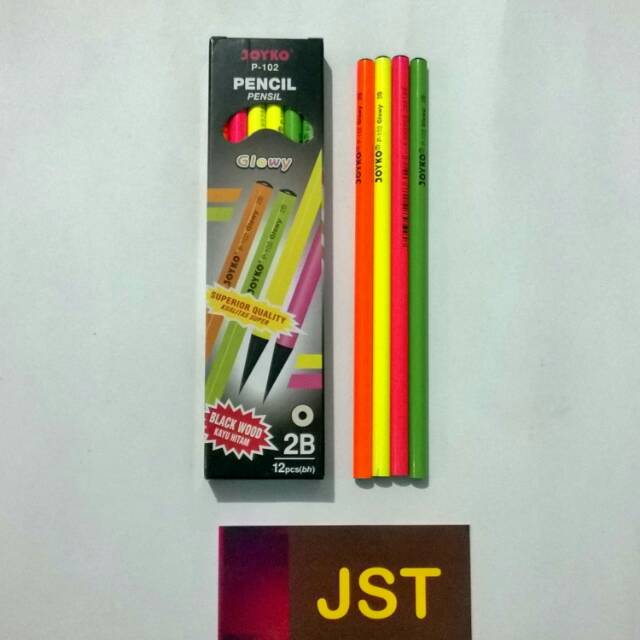 

Pensil 2B Joyko Glowy Kayu Hitam P-102 Black Wood Pencil