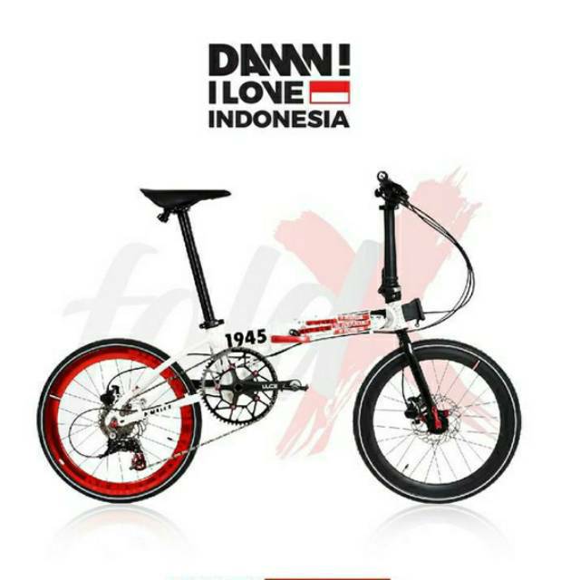 Sepeda Lipat Folding Bike FoldX XLite DAMN I LOVE INDONESIA LIMITED EDITION 