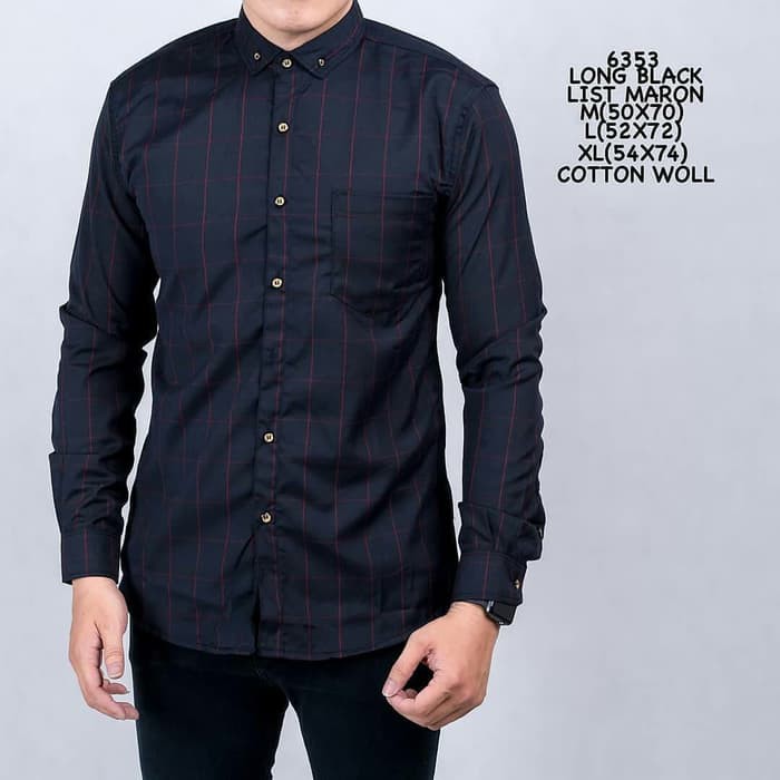 Kemeja Flanel Pria Panjang Kerja Kantor Levis Slimfit / Baju Cowok