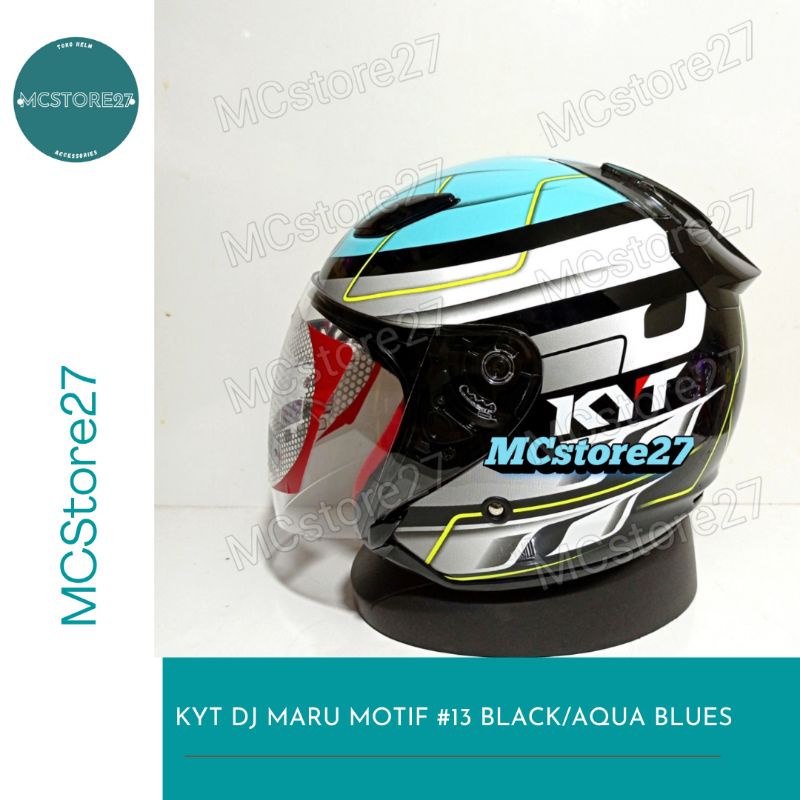 HELM HALF FACE KYT DJ MARU MOTIF SERI 13 BLUES