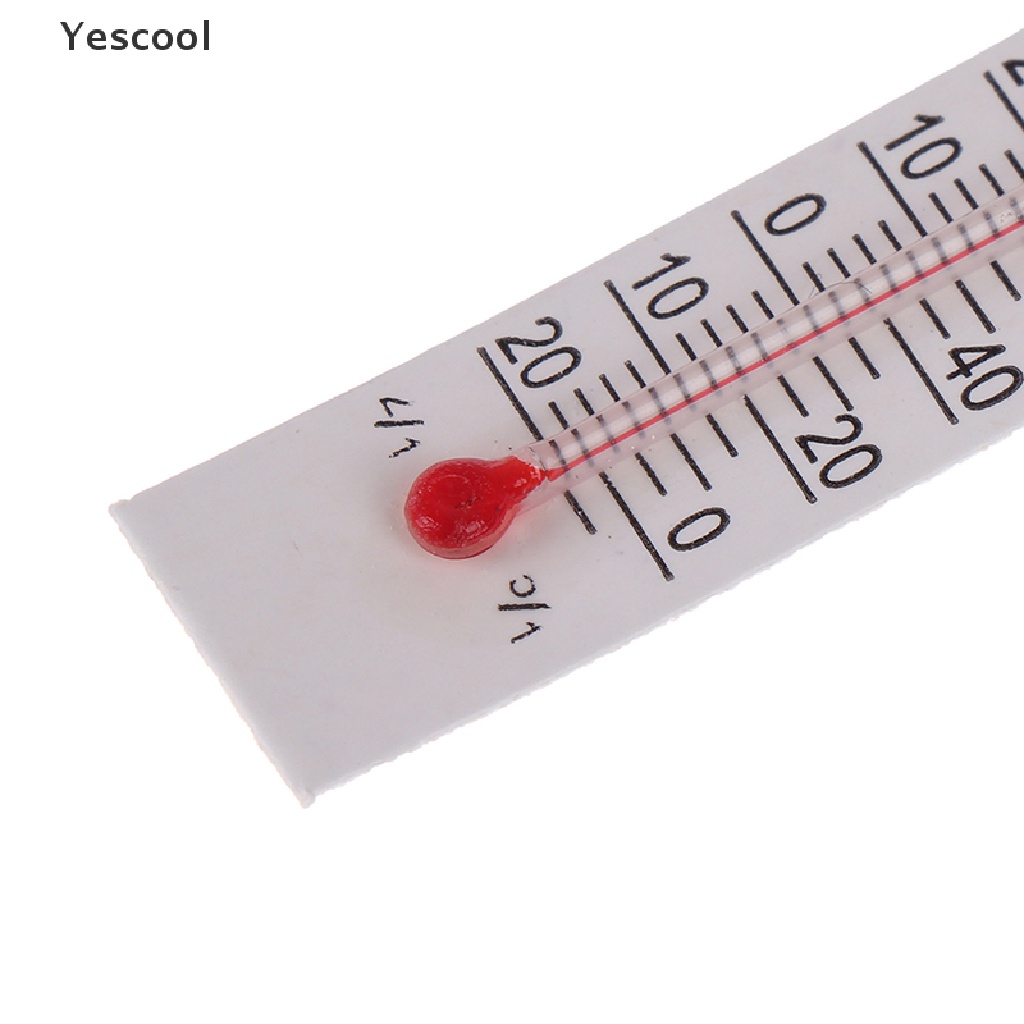 Yescool 10pcs / Set Miniatur Termometer Kardus Ukuran 5cmX1.1cm 20-50 Celcius Untuk Indoor