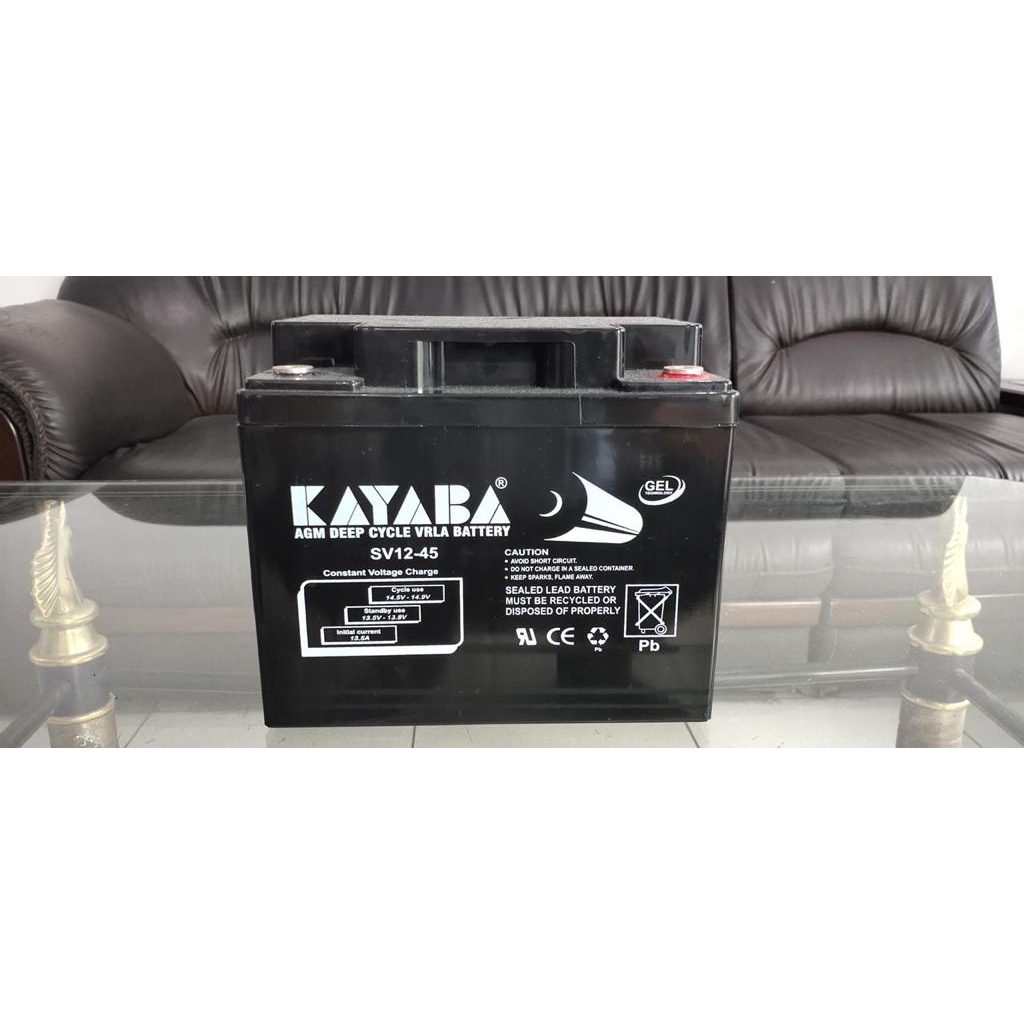 Aki/Baterai(Accu/Battery) Kering(MF) VRLA(UPS) 12V45Ah / 12V 45Ah Kayaba AGM Deep Cycle AKI KAYABA 65AH