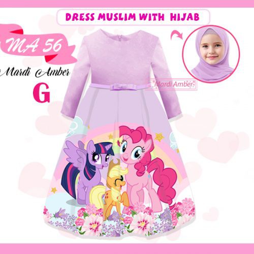 AS Dress Anak Muslim with Hijab Mardi Amber MA 56 KIDS 2Tahun - 7Tahun