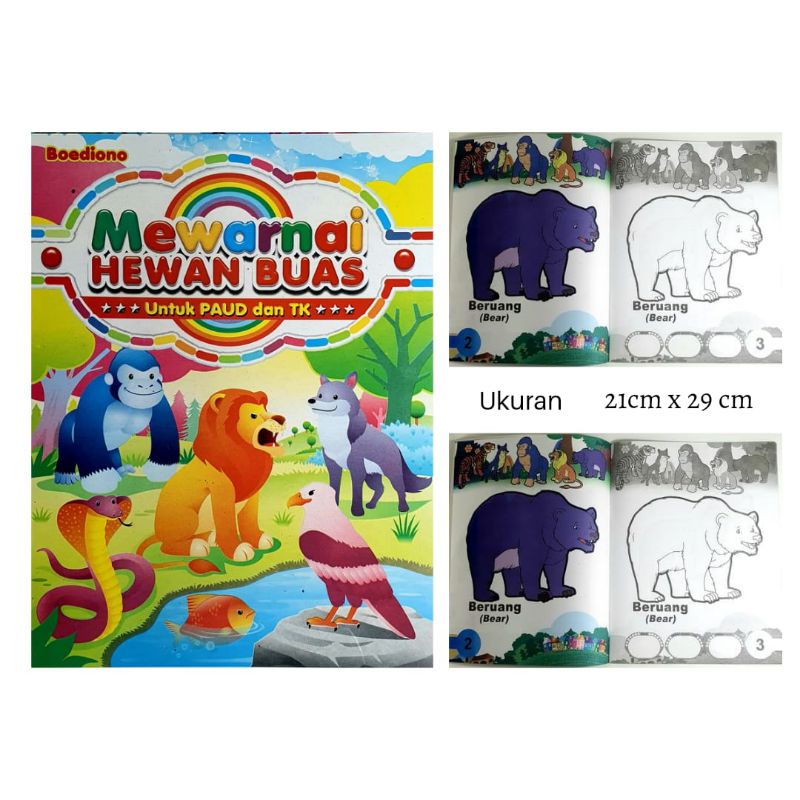 BOEDIONO - Buku Mewarnai Hewan Buas Untuk Paud & Tk  (UKURAN 21 x 29)