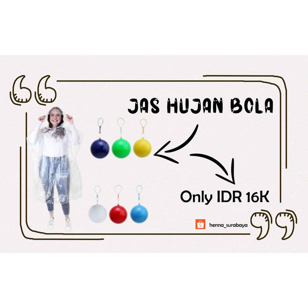 ⭐HS⭐ JAS HUJAN BOLA / JAS HUJAN KEKINIAN / JAS HUJAN PORTABLE