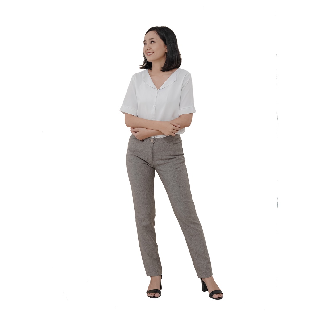 Shanon Celana Wanita Elegan Hitam Anti Kusut