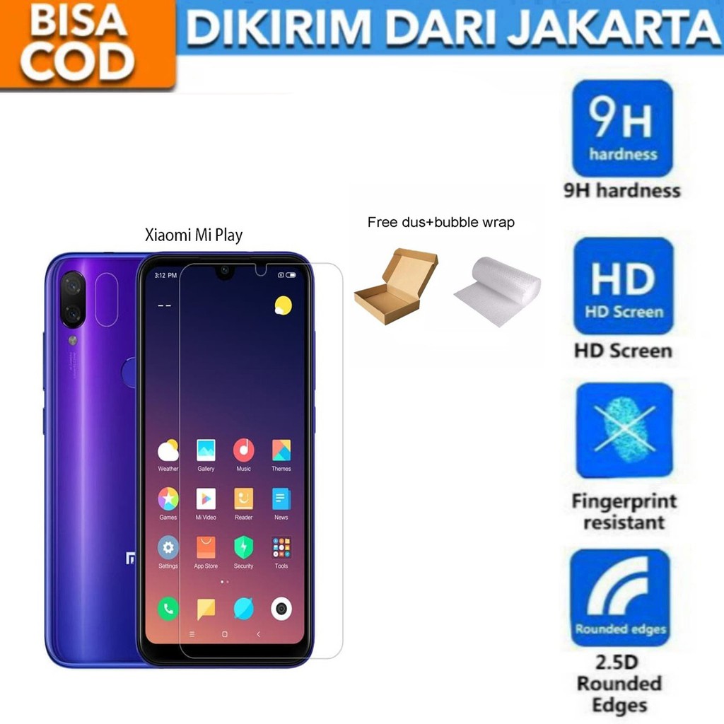 Xiaomi Mi Play Tempered Glass Screen Protector Anti Gores