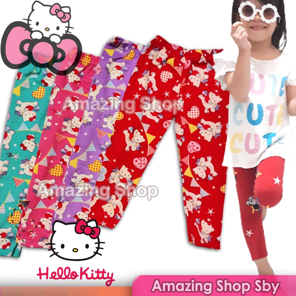 Legging Anak Perempuan Cewek Motif Hello Kitty Usia 2-8 Tahun Amazing Shop SBY