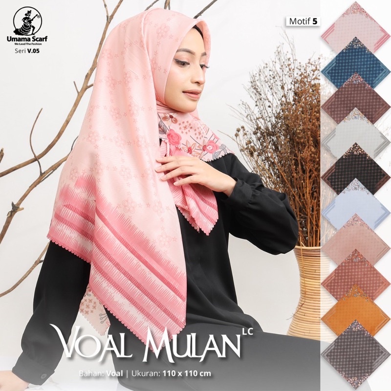 VOAL MOTIF SEGIEMPAT UMAMA LASERCUT HIJAB OSAKA MULAN LC