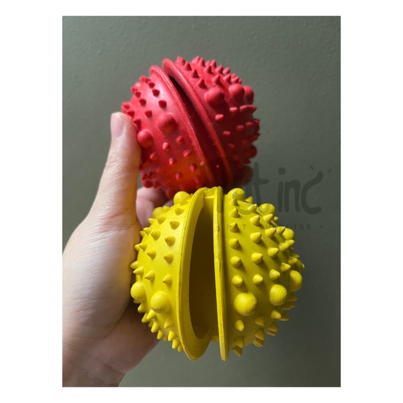 Food inside ball dog toy