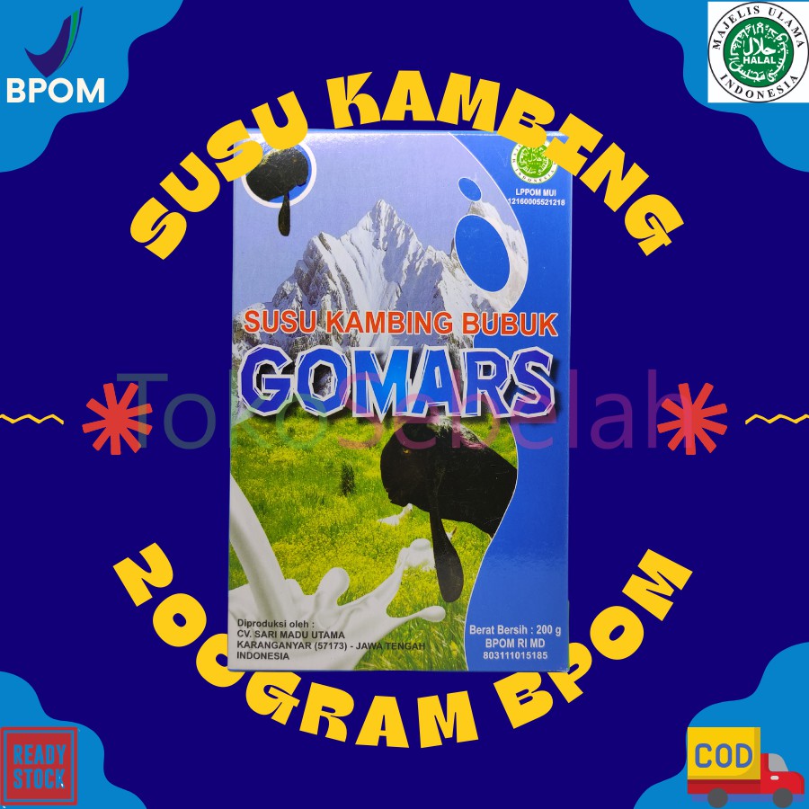 

SUSU KAMBING BUBUK GOMARS ETAWA 200GRAM BPOM HALAL ORIGINAL - BISA COD