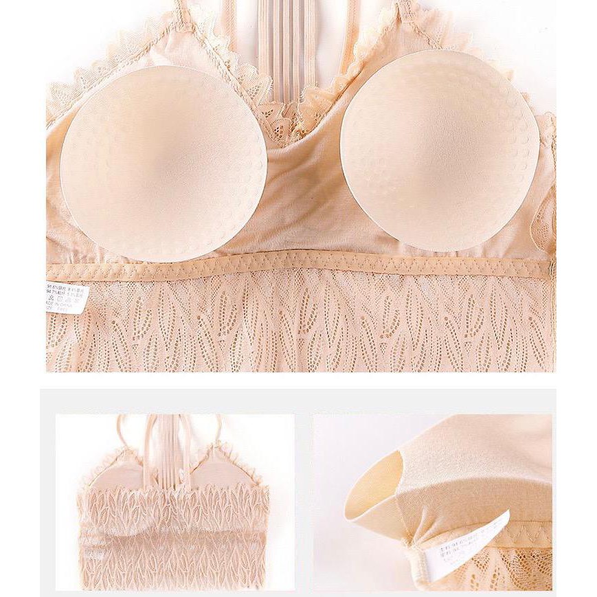 BFU011 IMPORT Sport Bra BH Pakaian Dalam Wanita GYM Hiasan Sexy Lace Brukat Motif Bunga SPORTY