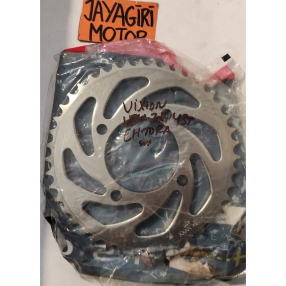 Gear Belakang Vega ZR 428 38T 39T 40T 42T 43T 45T 15T Gigi Tarik 428-39T 428-40T 428-15T 428-38T 428-42T 428-43T 428-45T Rantai Roda Chain Kit Chainkit Sprocket Gear Gearset Gir Jupiter MX Wheel Yamaha Asli Original YGP R New 38 39 40 42 43 45 15 T Mata-2