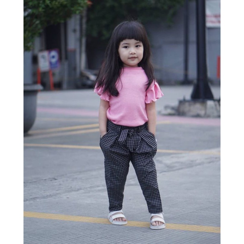 Atasan ilona Ruffle Tee Baju Anak Perempuan 2 3 4 Tahun Baju rajut anak