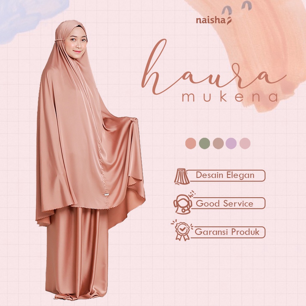 Haura Mukena Dewasa by Naishaofficial / Mukena Premium / Mukena Dewasa / Mukena Silky Premium Naisha