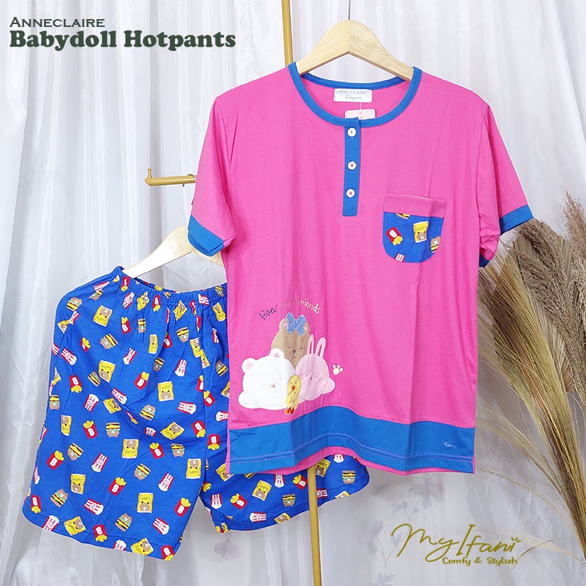 IFANI [TERMURAH] Setelan Baju Wanita Daster Babydoll Hotpants by Anneclaire