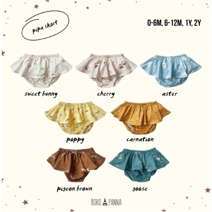 BOHOPANNA Celana Pendek Anak Pipa Skort 0-2 Tahun Rok Anak CBKS