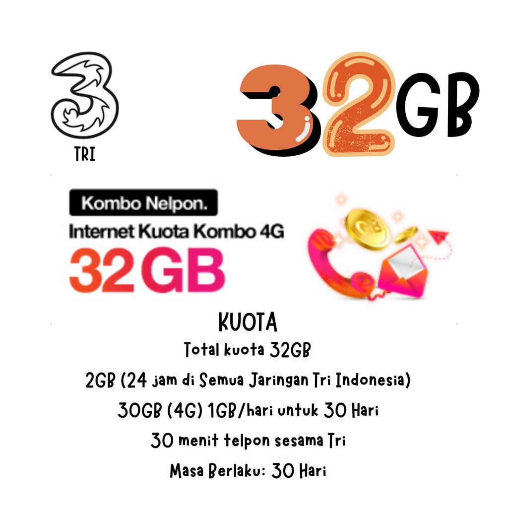 TRI 32GB COMBO (2GB REG + 1GB PERHARI)