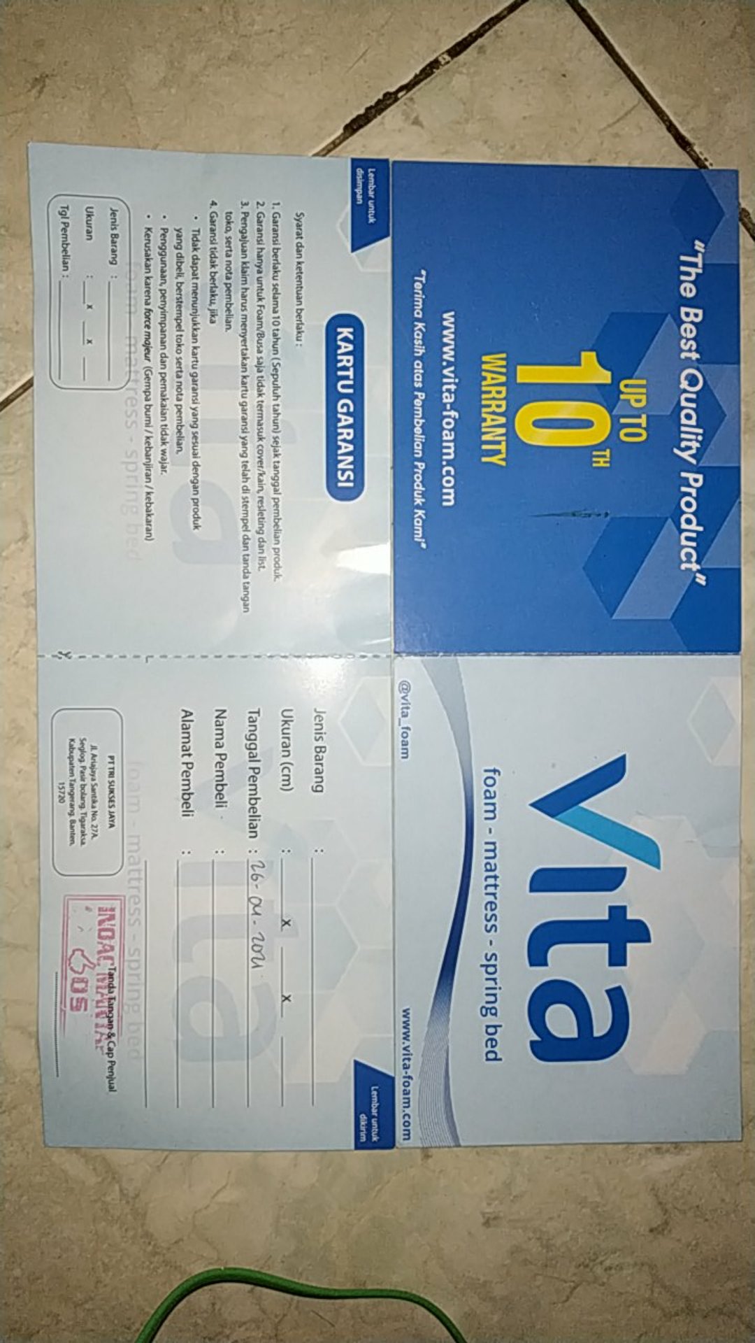 Kasur Inoac Uk 200x90x20cm Busa Inoac Eon Lg D23 Dan Yukata