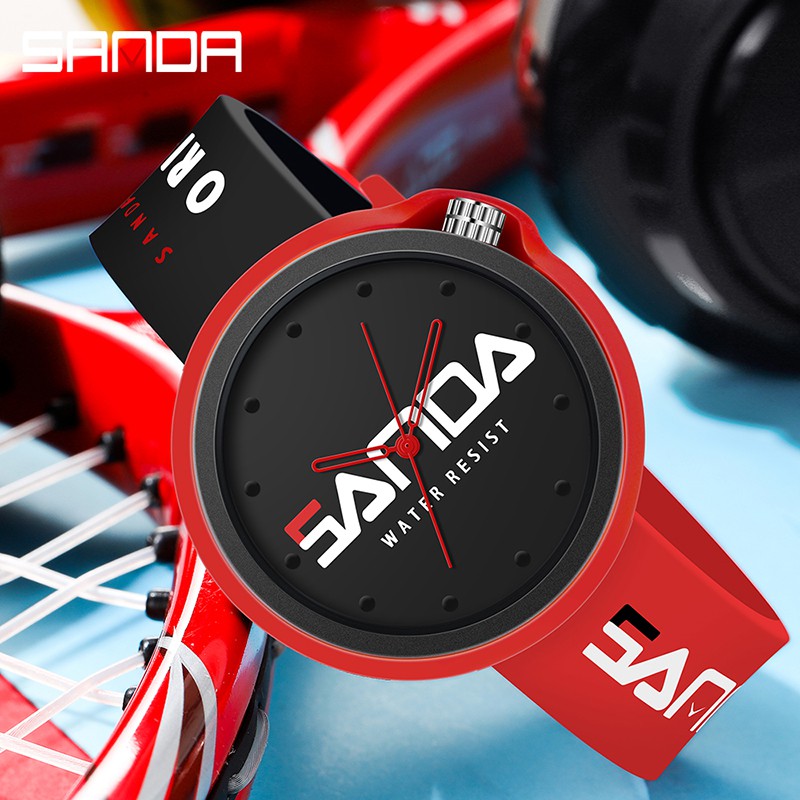 SANDA 3200 Jam Tangan Pria Wanita Analog Tali Silicone Anti Air WATCHKITE WKOS