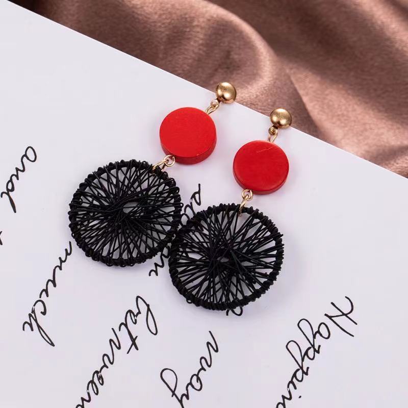 (Hello Girl)E31 Anting Anyaman Roda Fashion Wanita Stud Earrings Import