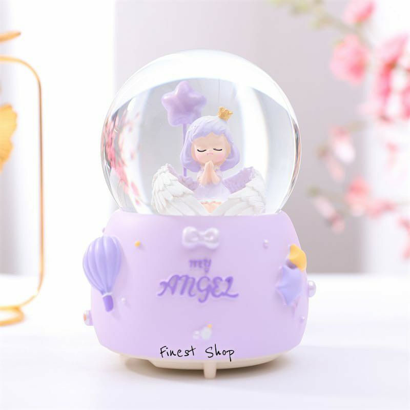 Snowball My Little Star Angel Dreamland Kotak Musik Bola Salju Kaca Kristal Kado Ultah Sweet Seventeen Music Box Birthday Gift Hampers Baby Universal Souvenir Manye Bulan One Months Fantasy Girl