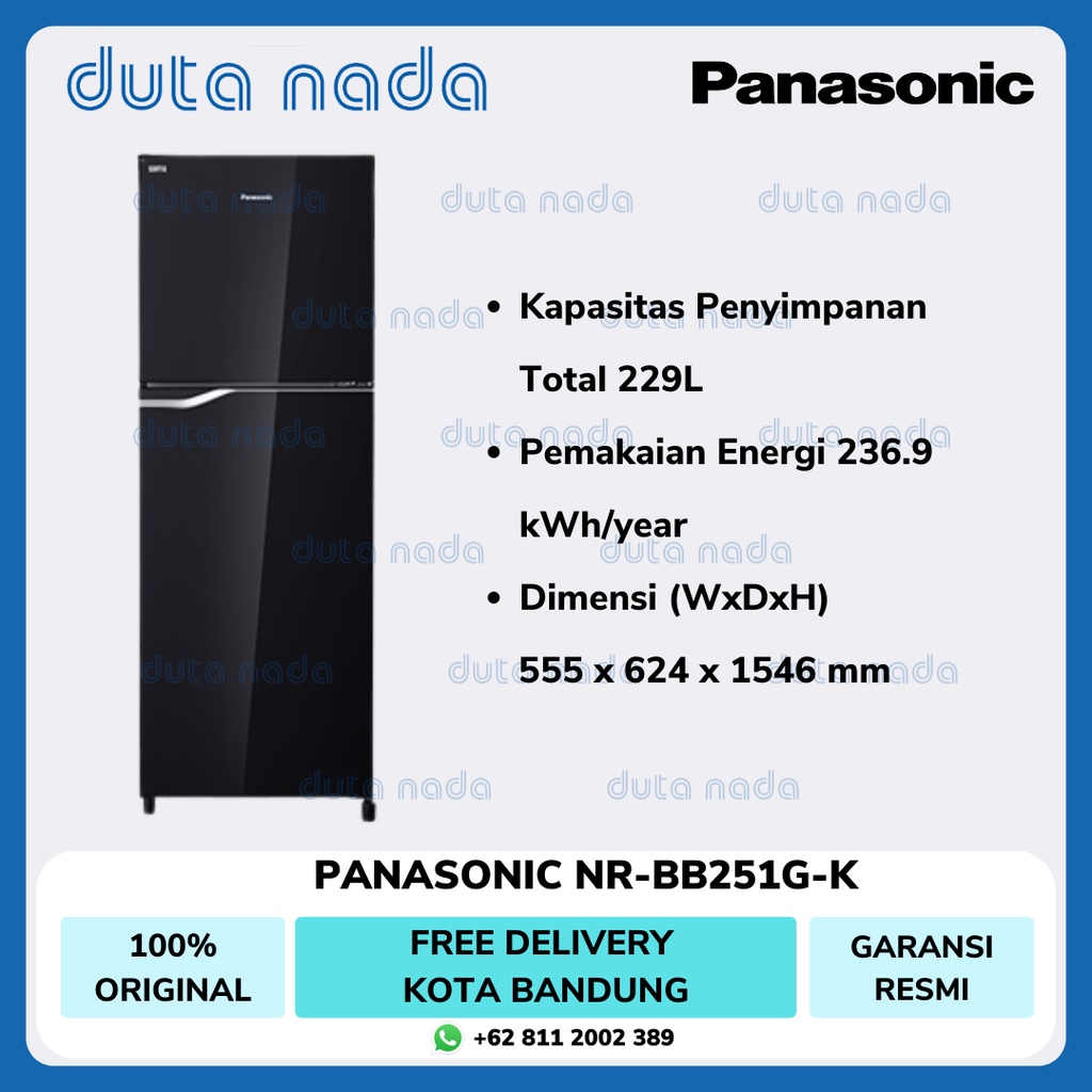 PANASONIC KULKAS 2 PINTU NR-BB251G-K
