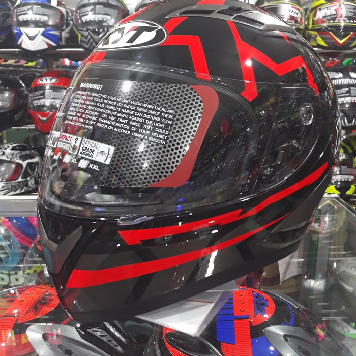 Helm KYT Falcon Faster Black / Red Fluo