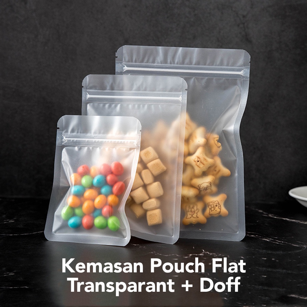 Jual Kemasan Pouch Flat Transparan Doff Ziplockplastik Klip Buram Flatsachet Buram Pouch 4529