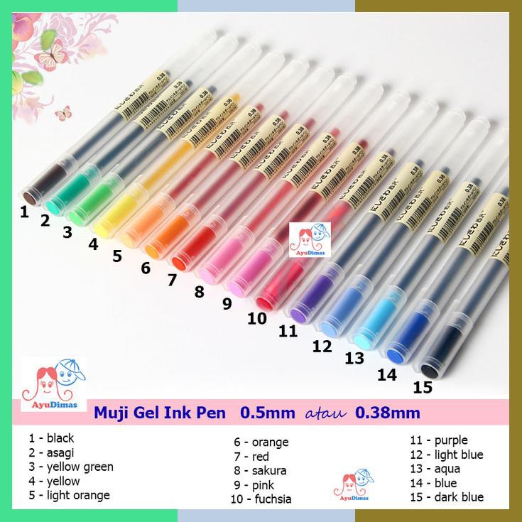 

Muji Gel Ink Pen 0.5Mm Atau 0.38Mm Pulpen Warna Orange