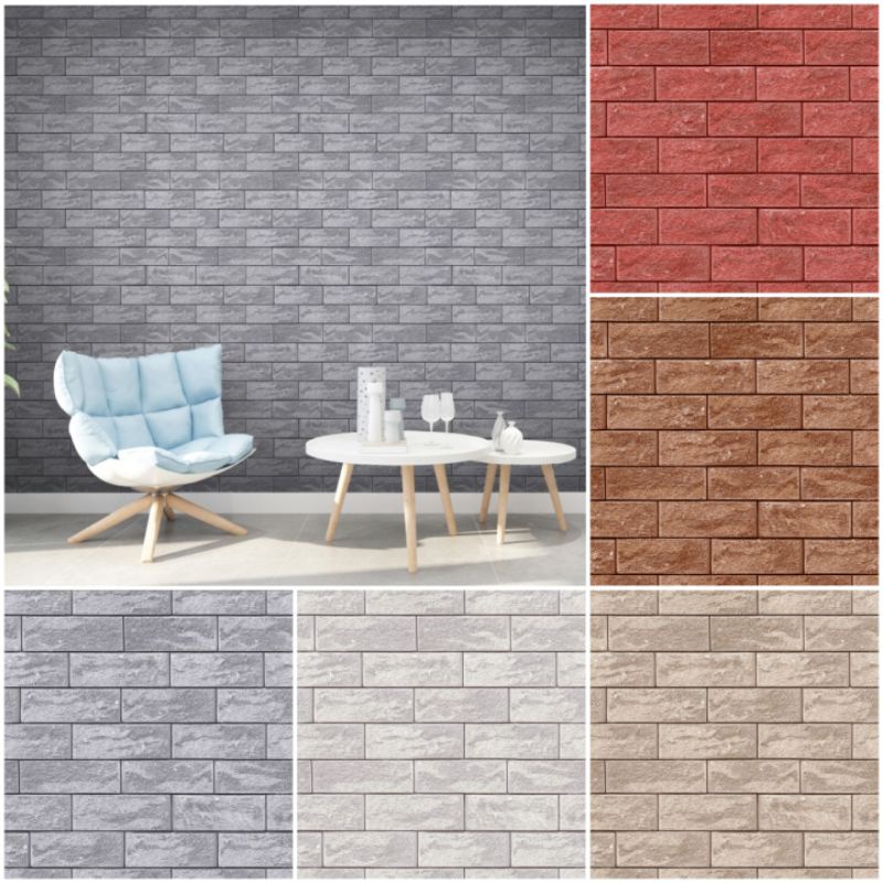 Wallpaper Dinding Vinyl Korea Serat Timbul New Milano Batu Alam (M888)