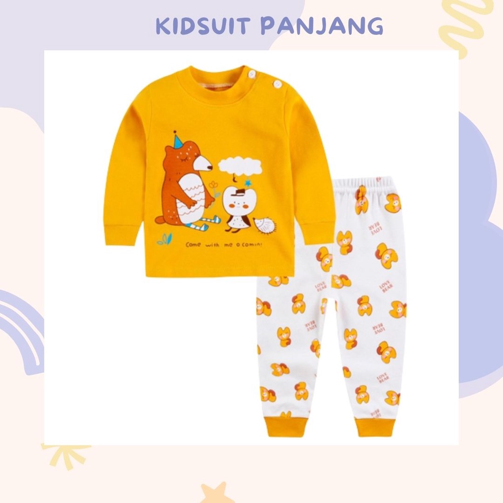 HappyOliver KIDS SUIT PANJANG H5 Setelan Anak Bahan Kaos Lengan Berkualitas Import cewek cowok NEW6