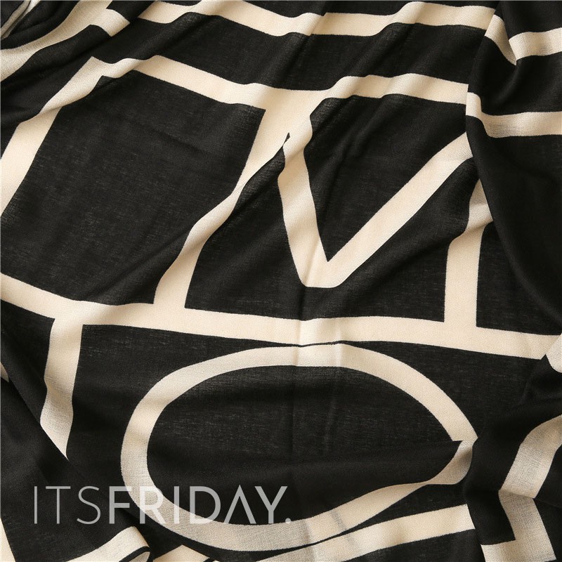 ITSFRIDAY ZETTA IN BLACK Scarf  - Premium Pashmina Shawl Selendang Syal Pasmina Hijab Import Motif Clasic Cream Black