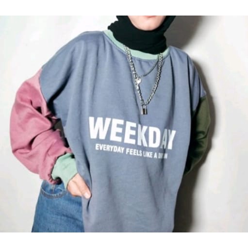Sweater wanita - WEEKDAY SWEATER OVERSIZE - crewneck wanita-1