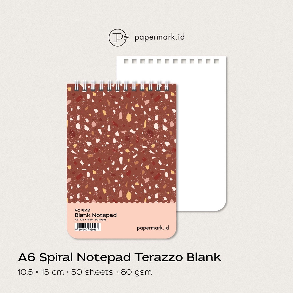 

Papermark - A6 Spiral Notepad Terazzo Blank