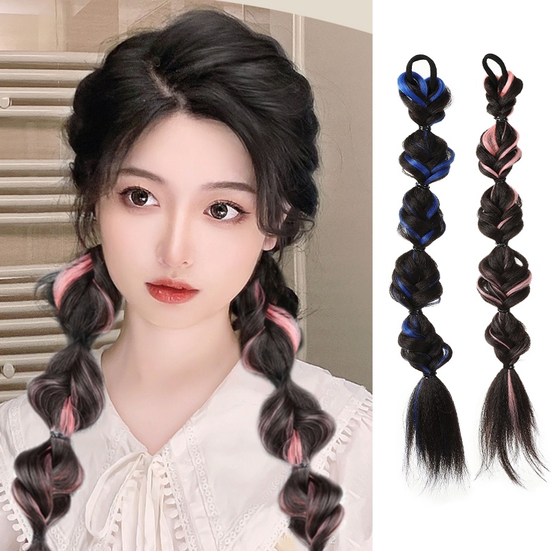 Rambut Palsu Ponytail Model Kepang Gaya Korea Untuk Wanita